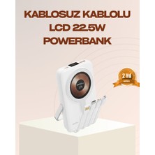 Techugo Manyetik Kablosuz Powerbank 22.5W Hızlı Şarj LCD Ekranlı