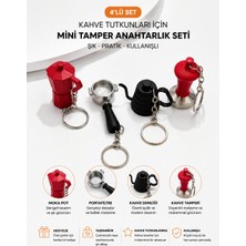 Vador Coffee Roasters Barista Aksesur Anahtarlık Seti 3D 1.kalite (Portafiltre-Demlik-Tamper-Mokapot)