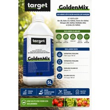 Target Goldenmix 5 Litre Sıvı Mikro Bitki Besin Karışımı | Bor, Bakır, Demir, Mangan, Molibden ve Çinko Içerikli Yaprak ve Toprak Gübresi