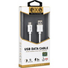 Exe Technology Exe Micro USB Hızlı Şarj ve Data Kablosu 3A 2 Metre Beyaz