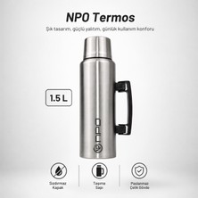 Npo NT01 1.5l Çift Katmanlı Vakum Teknolojili 24H Sıcak 48H Soğuk 72H Buzlu Koruma Çelik Termos