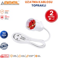 Asel Topraklı Uzatma Kablosu 2 Metre