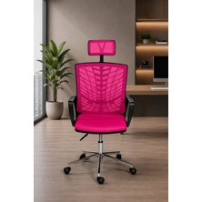 Trendcore Fileli Çalışma Koltuğu, Ergonomik Ofis Sandalyesi, Pembe Sekreter Çalışma Koltuğu