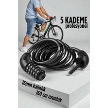 Nemere Şifreli Bisiklet Kilidi 16 mm Kalınlık 160 cm Scooter Motosiklet Kilidi - Çelik Kablo 722480