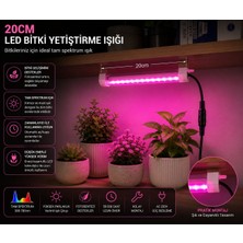 BRK LIGHTING 20 cm Full Spektrum LED Bitki Yetiştirme Lambası - Fotosentez Destekleyici Pembe Işık