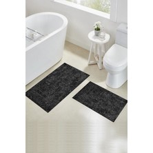Rovigo Home Dijital Baskı  Modern Banyo Halısı Ikili Banyo Paspası RVG5-SD1185 100X60+60X50 cm