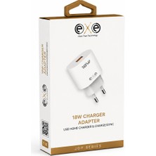 Exe Technology Exe 18W Hızlı Şarj Adaptörü Usb-A Ev Tipi Şarj Aleti Beyaz