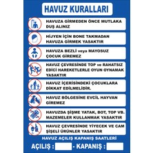 Kent Reklam Ajansı Uyarı Levhaları / Havuz Kuralları Levhası 35 x 50 cm