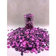 500  gr Akvaryum Taşı Dekoratif Balık Akvaryumu  Taşları (1-2 Cm) Mor Kırlangıç