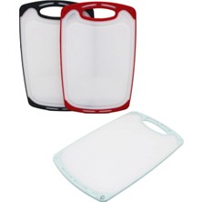 MiraLive 40X24CM  Büyük  Plastik  Kesim Panosu  Kaymaz Silikon Kenarlık - 10MM Kalınlık (K95)