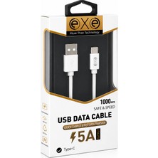 Exe Technology Exe Type-C Hızlı Şarj ve Data Kablosu 3.4A Beyaz