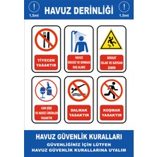 Kent Reklam Ajansı Uyarı Levhaları / Havuz Derinliği Levhası 35 x 50 cm