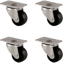 MiraLive Furç Tablalı Bilyalı Teker - 38MM - Siyah HKS234 - 4 Adet