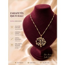 cm Jewelry Gold Çiçekli Çelik Kolye