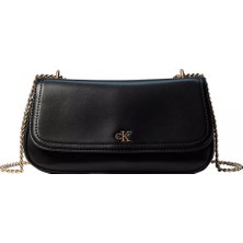 Calvin Klein Kadın Zincir Askı Deri Kumaş Siyah Omuz Çantası LV04F3172G-UB1
