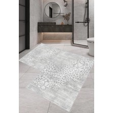 Rovigo Home Dijital Baskı  Modern Banyo Halısı Ikili Banyo Paspası RVG5-1601 100X60+60X50 cm