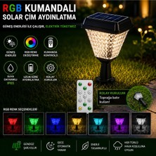 ZMR Rgb Kumandalı Solar Bahçe Apliği Güneş Enerjili Set Üstü Aydınlatma IP65 Su Geçirmez Dekoratif Dış Mekan Lambası