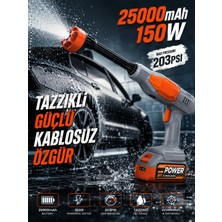 Deanb 203PSI Basınçlı Oto Yıkama Makinesi 25000MAH Çift Batarya 150W 6in1 Çantalı Kablosuz