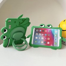 EHZ Teknoloji iPad Pro 11 2022 Uyumlu Timsah Desenli Tablet Kılıfı Askılı Standlı Silikon Darbe Korumalı Çocuk Tablet Kılıfı