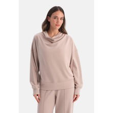 Dagi Sütlü Kahve Dökümlü Yaka Sweatshirt