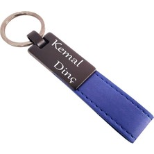 MiraLive Lacivert Deri Metal Anahtarlık