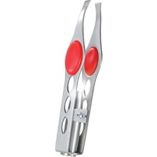 Polosmart PSC50 Paslanmaz Çelik Ergonomik Ince Uçlu Kaş Şekillendirici LED Işıklı Cımbız Kırmızı