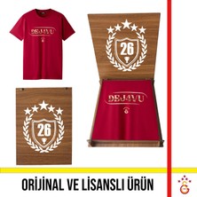 Galatasaray Lisanslı 26 Şampiyonluk Dejavu Kırmızı T-Shirt 26 Şampiyonluk Ahşap Kutulu
