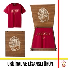 Galatasaray Lisanslı 26 Şampiyonluk Dejavu Kırmızı Tshirt Aslan Ahşap Kutulu
