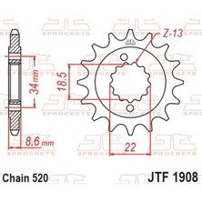 Jt JTF1908-14 Motosiklet Ön Zincir Dişlisi 14T