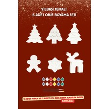 Otaera Yılbaşı Temalı Obje Boyama Seti, 6 Figür, Kendin Yap Dıy, Boya Etkinlik, Fırça & Boya Dahil
