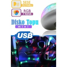 Ciyu Ticaret Mini Disko Topu USB Araç Içi Ambiyans LED Mini Disko Topu Eğlenceli 2 Adet
