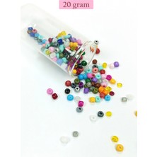 MiraLive Dökme Cam Kum Boncuk Büyük Boy (6/0) 4 mm - 20 Gram - Karışık Renkli - BNC096