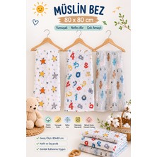 Krn Tekstil Çok Amaçlı Müslin Örtü & Battaniye 3'lü Set %100 Pamuk 80X80