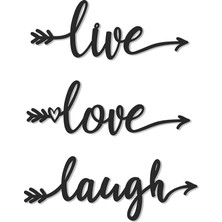 Laromita Decoration Lıve-Love-Laugh Metal Duvar Aksesuarı