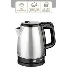 MiraLive Çelik Kettle 1.7lt Gizli Rezistans - Kablosuz SK-8015 (4887)