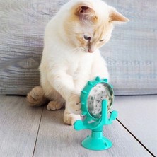 MiraLive Vantuzlu Zilli Interaktif Dönebilen Mama Kaplı Renkli Eğlenceli Eğitici Kedi Oyuncağı (4887)
