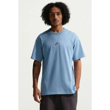 Nike Nsw Premium Loose Fit Mens Tee Bol Kesim Bisiklet Yaka Pamuklu Erkek Tişört Mavi