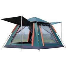 Forestia 8 Kişilik Otomatik Kamp Çadırı  Dev Boy Tenteli Çift Katmanlı Outdoor Aile Çadırı 270X270X170 cm Su Geçirmez Dayanıklı Malzeme ile