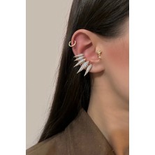OkkoStore Sivri Uçlu Kıkırdak Küpe Detaylı 2'li Küpe