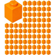 LEGO Yedek Parçalar: Duvar Parçası: 100 Adet 1x1 Turuncu 3005 - Parts: Brick: 100 Piece 1x1 Orange 3005