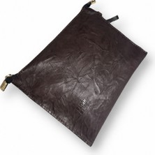 Plush Studio İstanbul Noir Case Hakiki Deri Erkek Clutch El Çantası Kahverengi