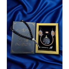 Seyhan Soylu Shop - Özel Tasarım Kitap Kutulu Kadın Bakır Takı Seti ve Tesbih Kombini - Kolye Küpe Bileklik Yüzük 5 Parça Otantik Şık Hediyelik - Doğum Günü Yıl Dönümü Anneler Günü