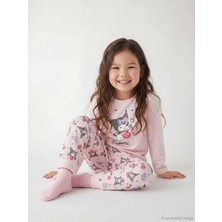 LC Waikiki Lcw Kids Pembe Kuromi Baskılı Kız Çocuk Pijama Takımı