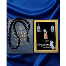 Seyhan Soylu Shop - Special Seri Kitap Kutulu Takı Seti ve Tesbih Kombini - Kolye Küpe Special Tasarım Bileklik Yüzük 5 Parça Otantik Hediyelik - Doğum Günü Yıl Dönümü Şık Hediye