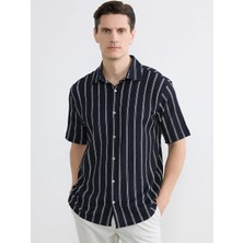 Lcw Vision Lacivert Regular Fit Çizgili Erkek Gömlek