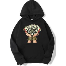 Brz Collection Unisex Oversize Money Hoodie Siyah