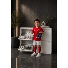 Karlı 2+2 Beyaz Metal Ayakkabılık (Düz)