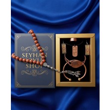 Seyhan Soylu Shop - Luxury Seri Kitap Kutulu Kadın Takı Seti ve Tesbih Kombin - Kolye Küpe Yüzük Bileklik Ekstra Boncuk Bileklik 6 Parça Hediyelik - Doğum Günü Yıl Dönümü Sevgililer Günü