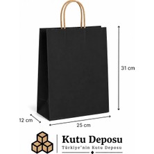 Kutu Deposu 25X31X12 cm Kraft Siyah Poşet (25 Adet)