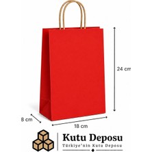 Kutu Deposu 18X24X8 cm Kraft Kırmızı Poşet (25 Adet)